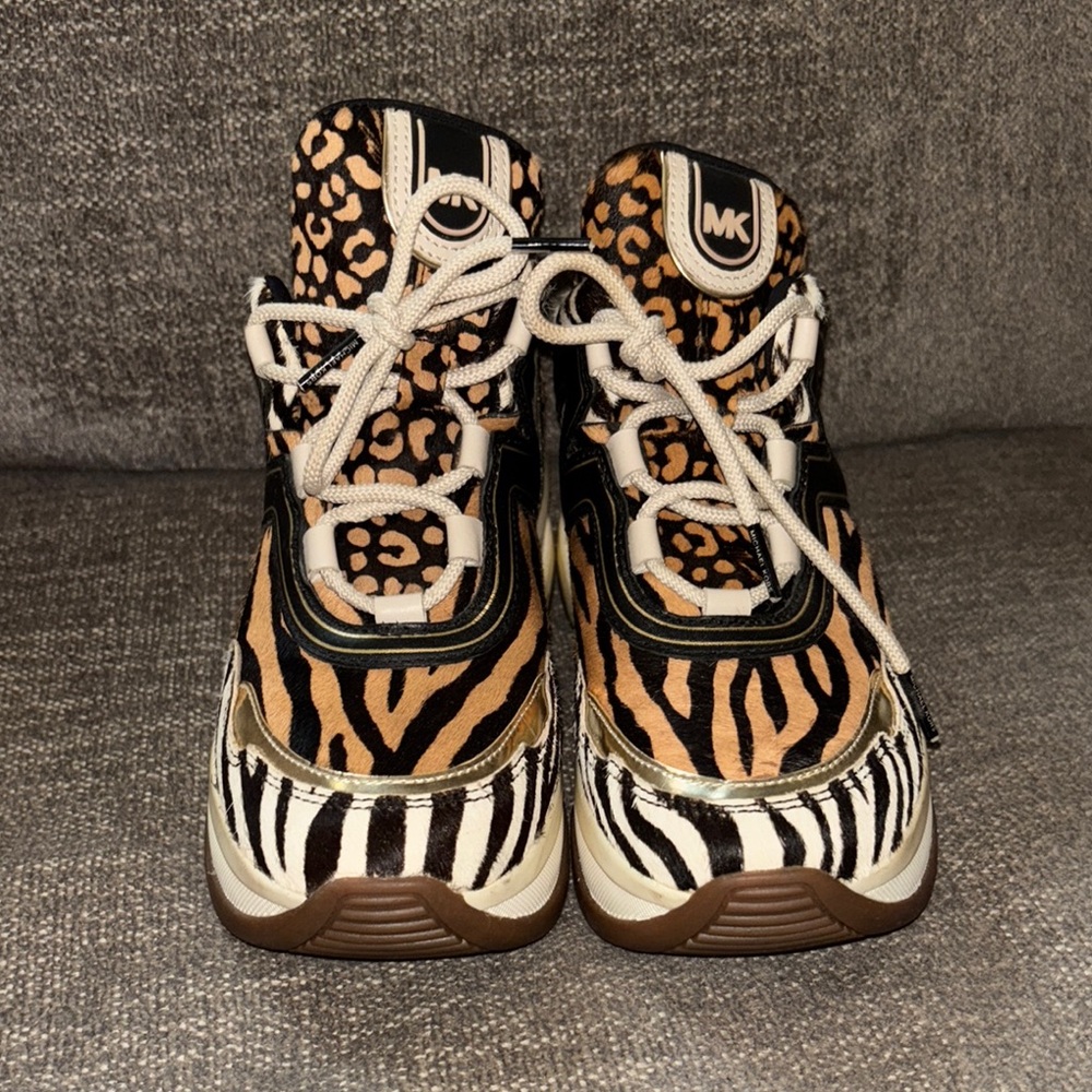 Michael Kors Black and Brown High-Top Sneakers